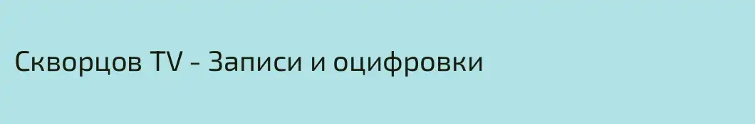 Скворцов TV - Записи и оцифровки